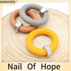 BARWODO Vintage Rings For Women Gothic Accessories Handmade Rubber Luxury Jewelry Elasticity Rope Helix Circle Punk Finger Ring