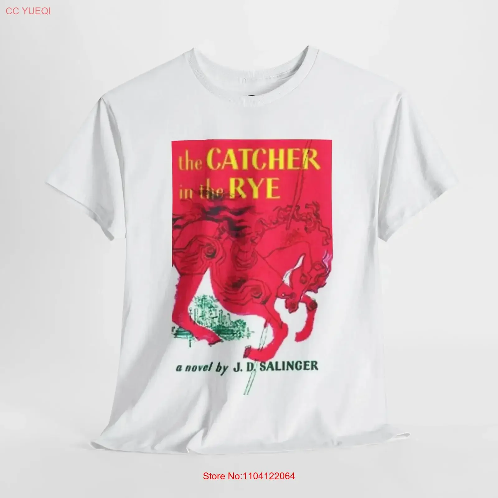 Catcher in the Rye T Shirt JD Salinger Book Cover Hot Pink Horse Art S 5XL vintage Washed Top For Everyday Wear graphic