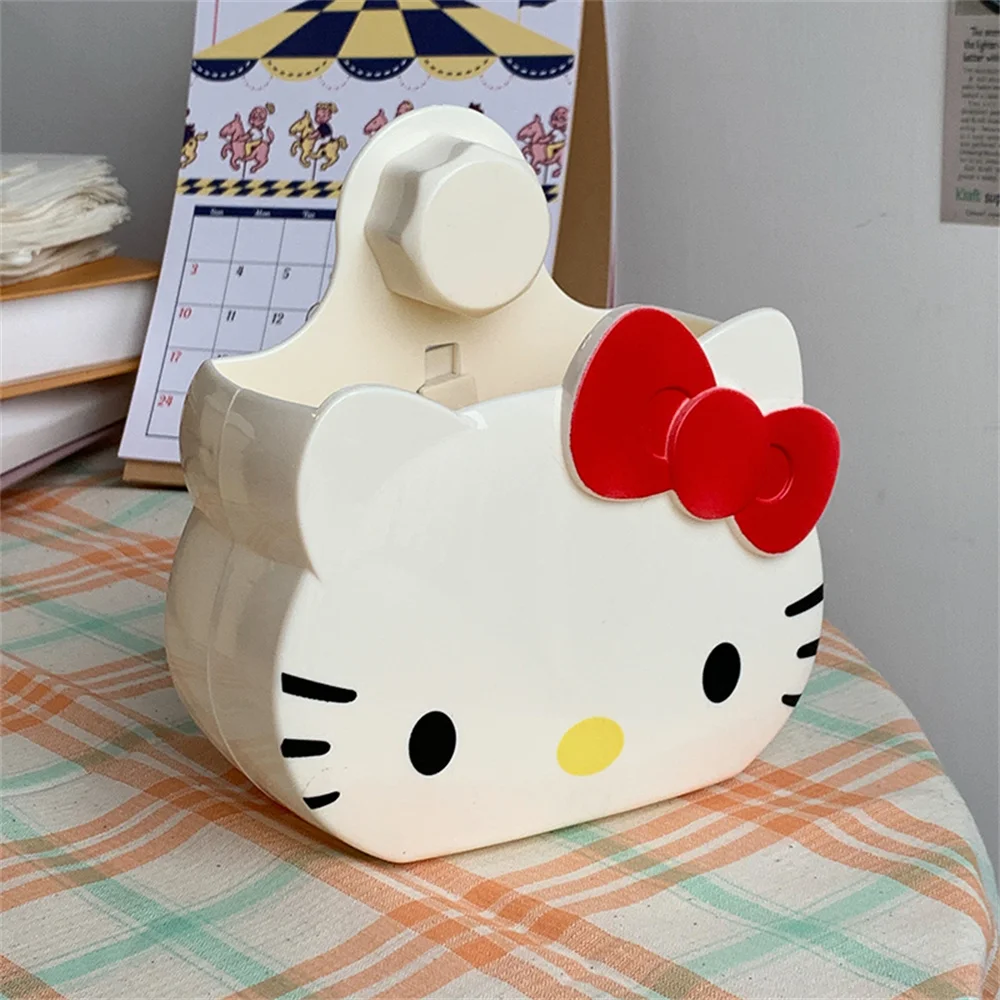 Sanrio Bathroom Shelf Punch-Free Hello Kitty Sink Yoothbrush Toothpaste Comb Storage Box Household Products Decorative Organiser