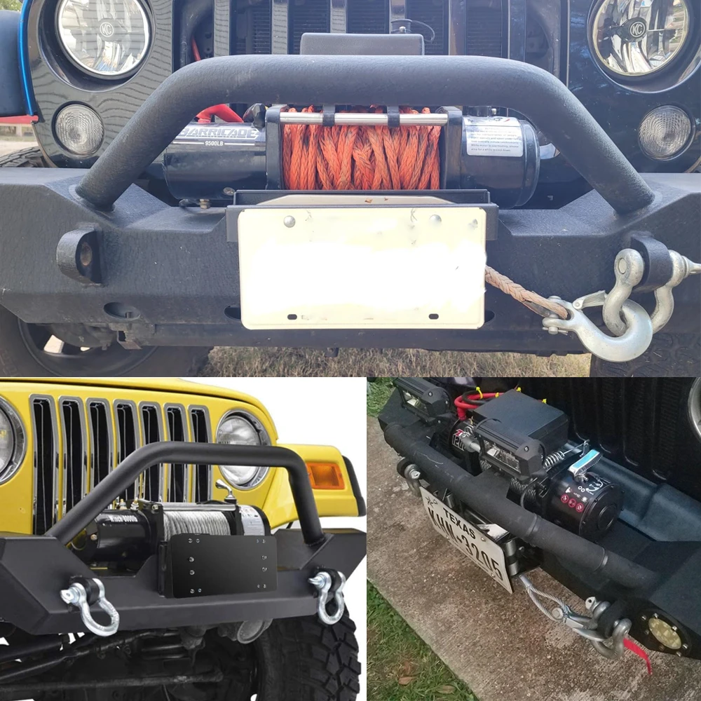 Universal Front License Plate for Car 8 3/4 Inch Flip-Up License Plate Frame with Winch Roller Fairlead - view 6