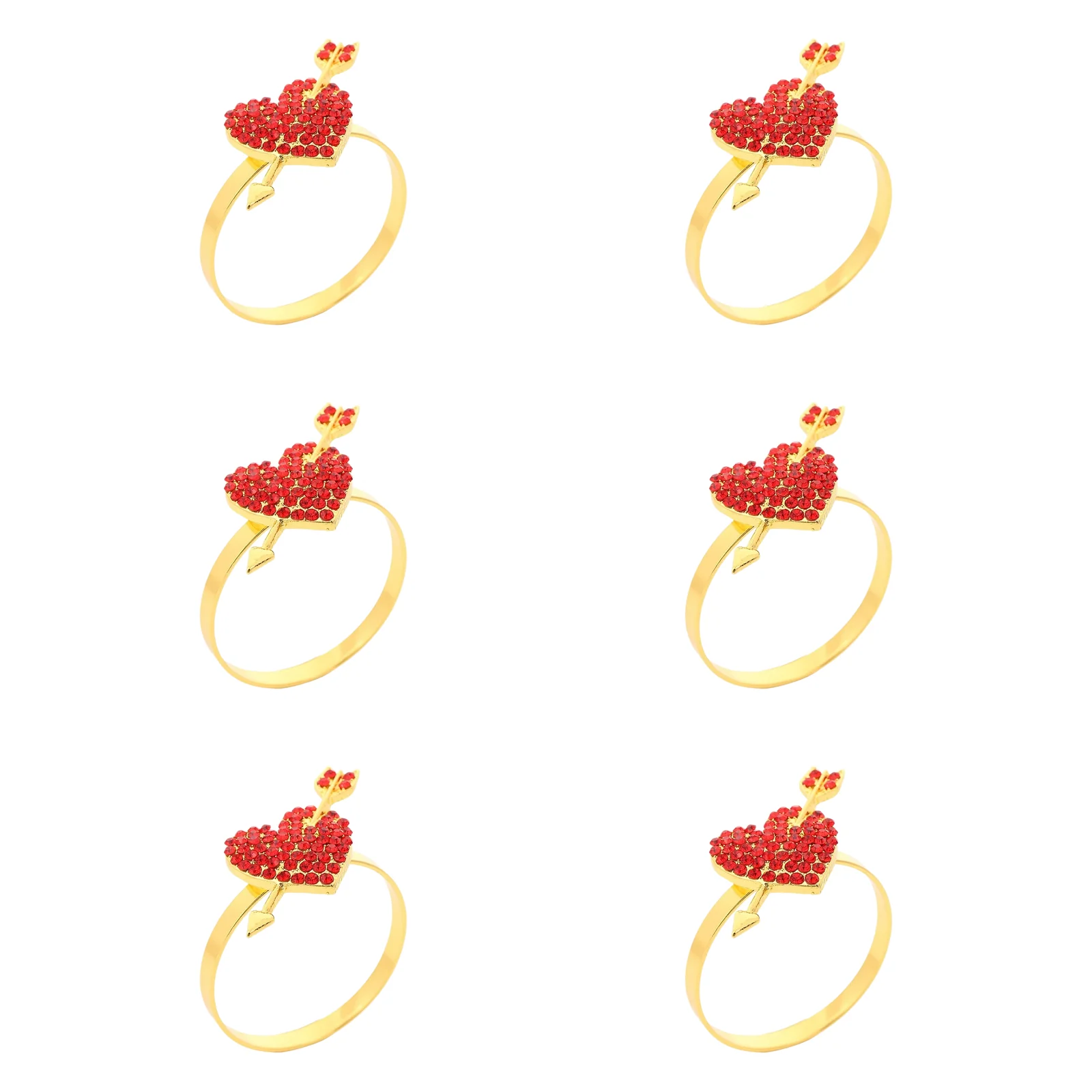 

Valentine Decor Heart Napkin Rings Valentines Day Easy To Handle Zinc Alloy Shiny Finish Polished Interior Reusable Design