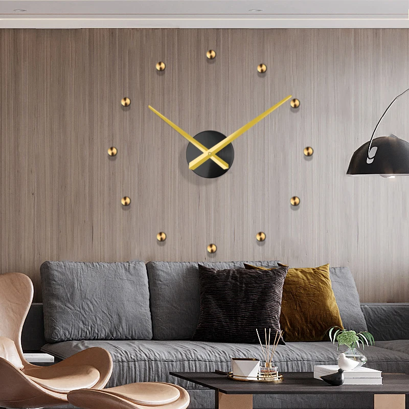 Spain Large Wall Clock Modern Design Metal Luxury Wall Watches Clocks DIY Home Decor Silent Living Room Orologi Da Parete Gift