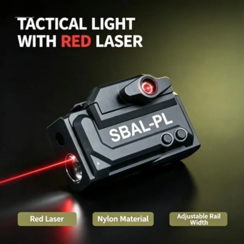 2026 Tactical Light With Red Laser, Nylon Toy Accessory For Picatinny Rail, Adjustable Rail Width