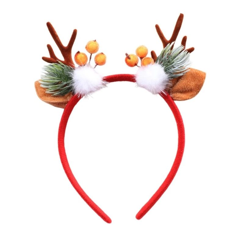 Christmas Antlers Headband Deer Horn Headband Hair Hoop Cute Elk Headband M6CD