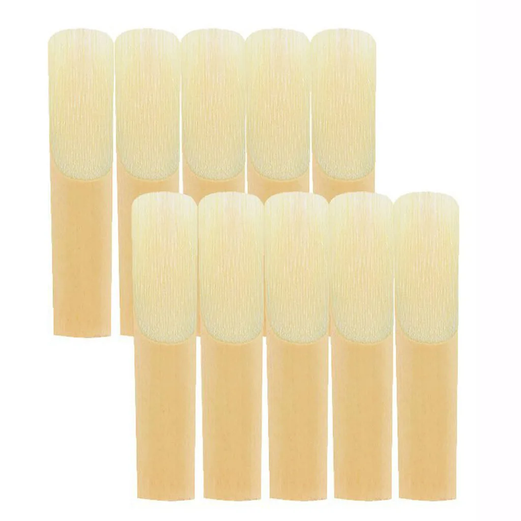 Duable Alto Saxophone Reed 10Pcs 2.5 Strength 7.1*1.45*0.35cm Accessories Light Yellowm Musical Parts Sax Strength