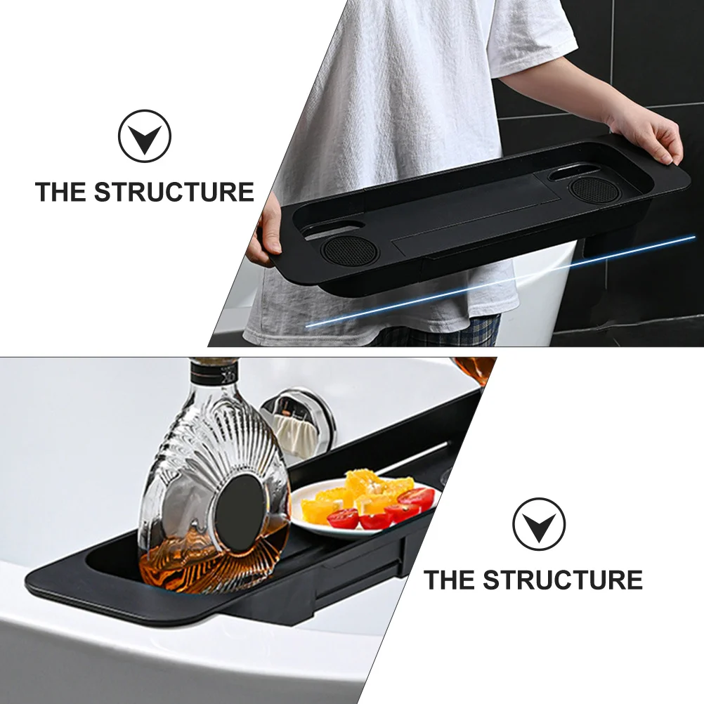 

1Pcs Plastic Bathtub Tray with Adjustable Fit Multi Use Bath Shelf for Spa Tub Storage Holder Reading Soak Bath Accessory