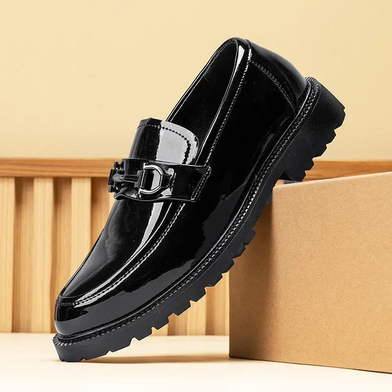 Britische Business Lederschuhe Herren Rindsleder Abend garderobe Derby Schuhe dicken Boden hand gefertigten glänzenden Stil