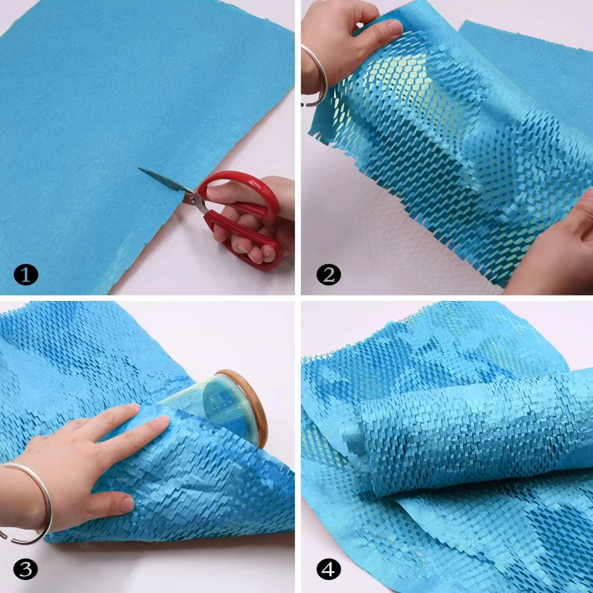 Hot Sellers Blue honeycomb paper for gifts, transport packaging, filling materials, collision prevention