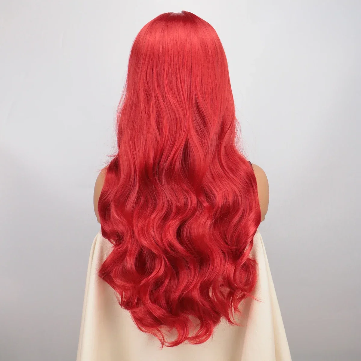 Película Aquaman Mera largo ondulado rojo Halloween Cosplay peluca fiesta de disfraces pelo sintético mujeres Grils Culry pelucas rojo Halloween