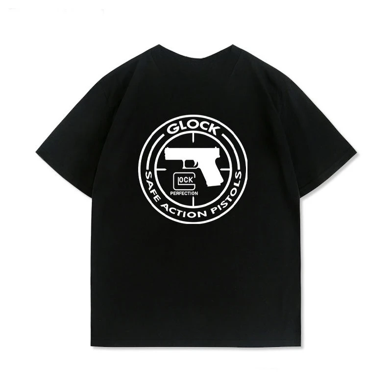 

2025 Summer's New Glock Printed Graphic T-shirts for Men and Women Short-sleeved T-shirts High-quality Streetwear
