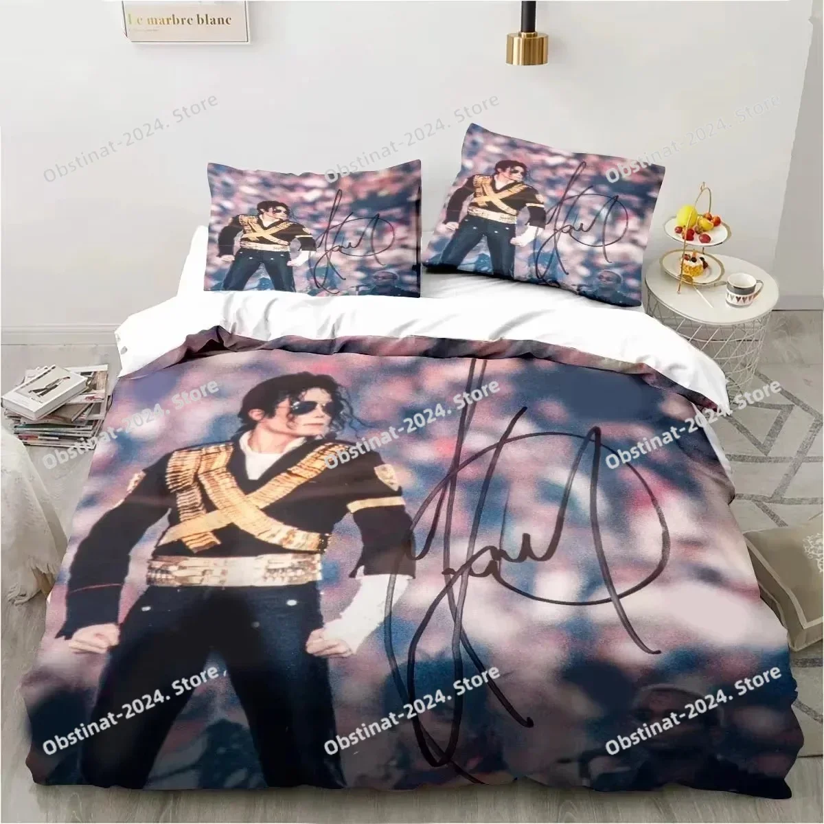 

3D Michael Jackson Bedding Set Printed single Comforter Quilt Bed Cover Duvet Cover Pillow Case 3 Pieces Set For Kids Adult Size