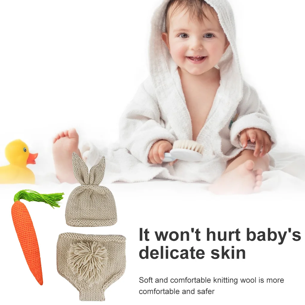 ชุดกางเกงถักหมวกไหมพรมสำหรับเด็กแรกเกิด, อุปกรณ์ประกอบฉากการถ่ายภาพสำหรับเด็กผู้ชายเด็กผู้หญิงชุดใส่ถ่ายรูปเด็กทารกชุดคลุมยิงหัวไชเท้า