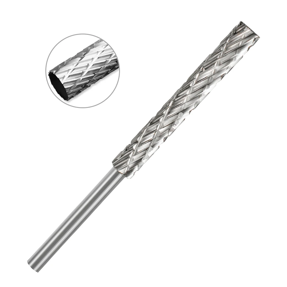 HSS Rotary File 3mm Shank Rotary Burr Drill Bit 3/4/5/6mm Double Cut Engraving Bit for Dremel Accessory Milling Cutter