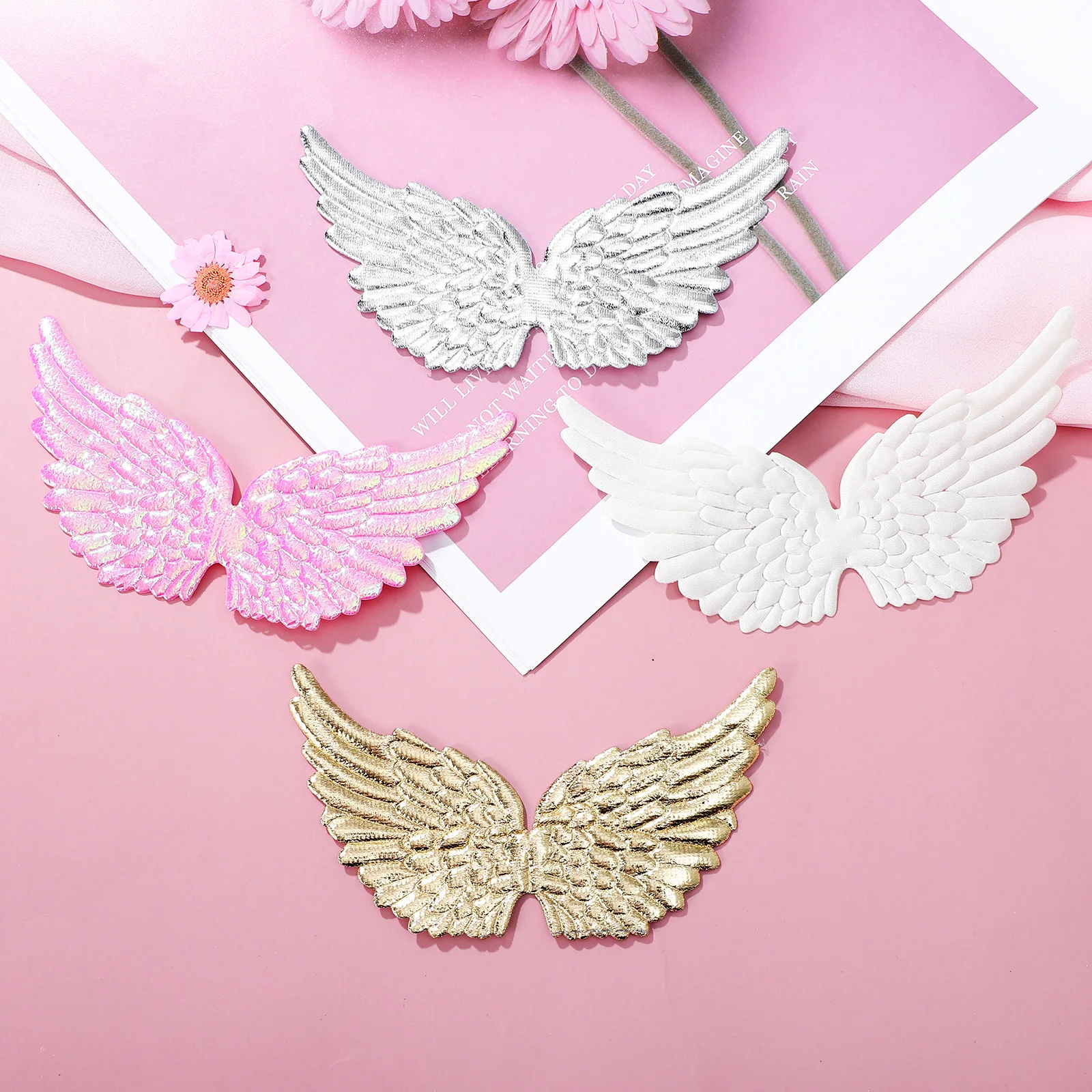 

24pcs Angel Wing Ornaments Glitter Mini Wings Diy Crafts Costume Accessories Decorative Wings For Backpack Pillow Curtains