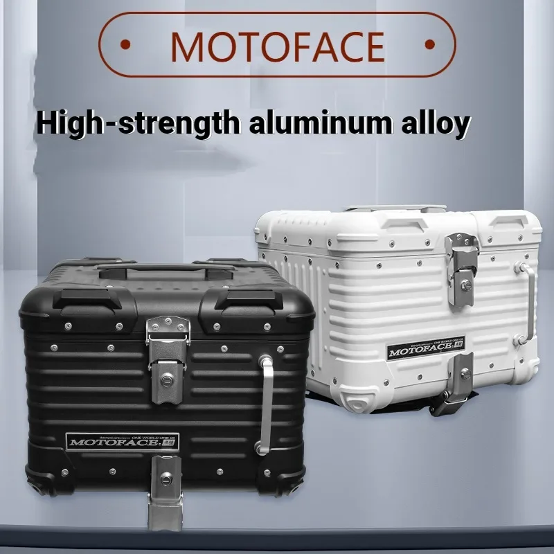 

40/45L Round Corner Motorcycle Trunk Aluminum Alloy Trunk Scooter Electric Vehicle Universal Trunk Toolbox Waterproof Tail Box