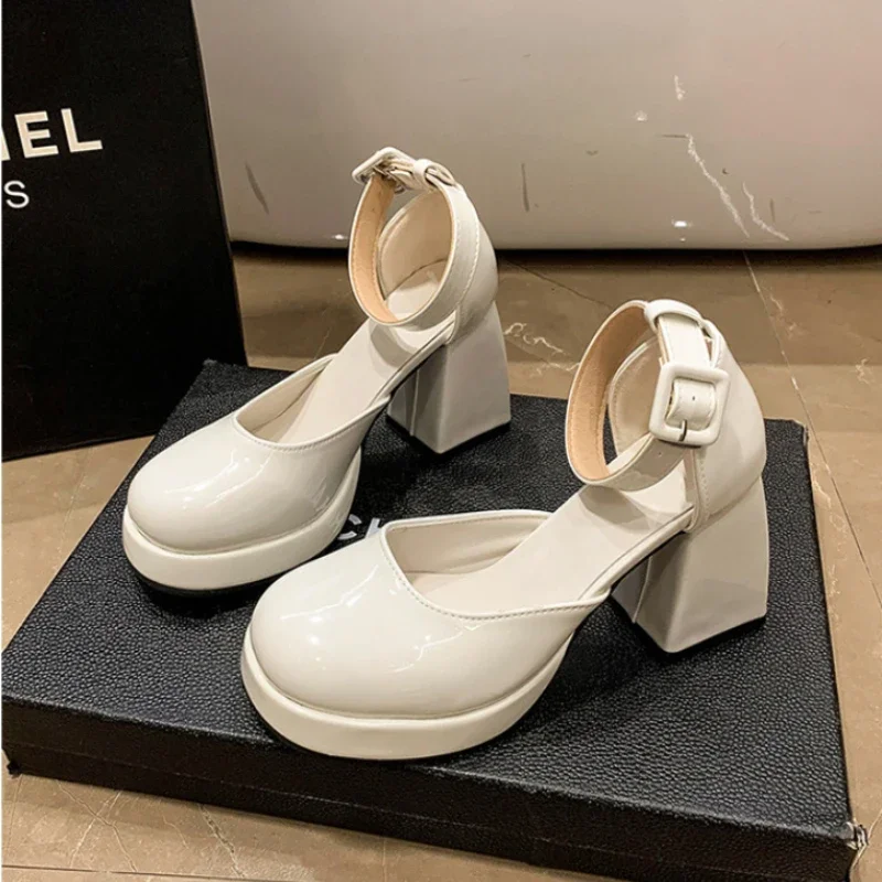 Platform Heels Pumps Women Shoes Mary Jane Shoes Chunky Heel Fashion Women\'s Sandals Party Pink Luxury Designer High Heels Women