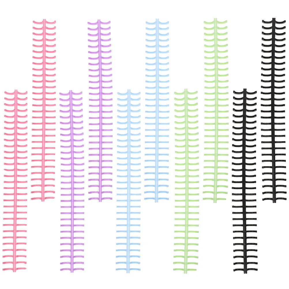 10Pcs Loose-Leaf Binder Rings Smooth Flexible Plastic Coil for Notepad Binder Scrapbook DIY Stationery Binding Supplies