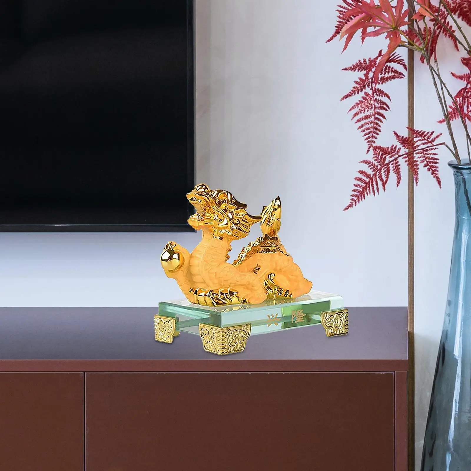 

Chinese New Year Dragon Figurine Creative for Bookshelf Bedroom Entryway