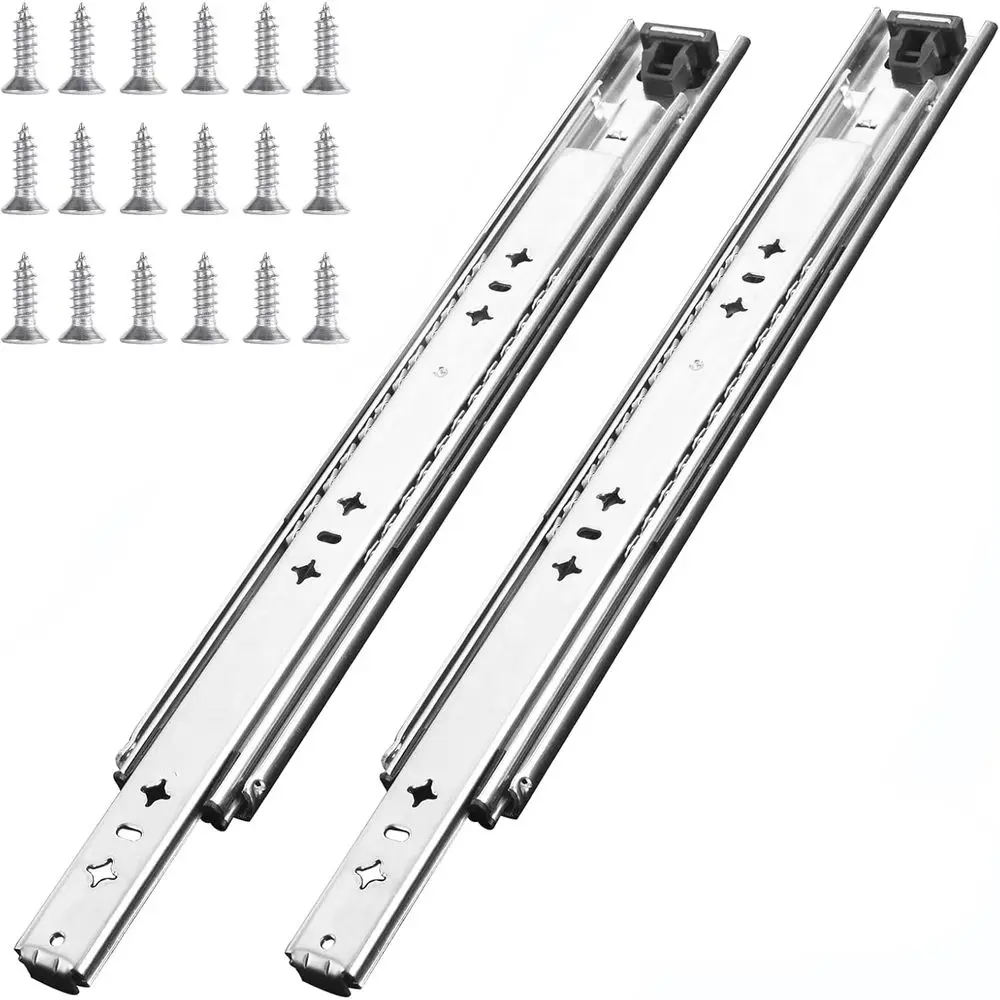 

1 Pair 36 Inch 260 Lb acity Heavy Duty Der Slides with Screws,Side Mount Undermount ull Extension 3 old Ball Bearing StainlSteel