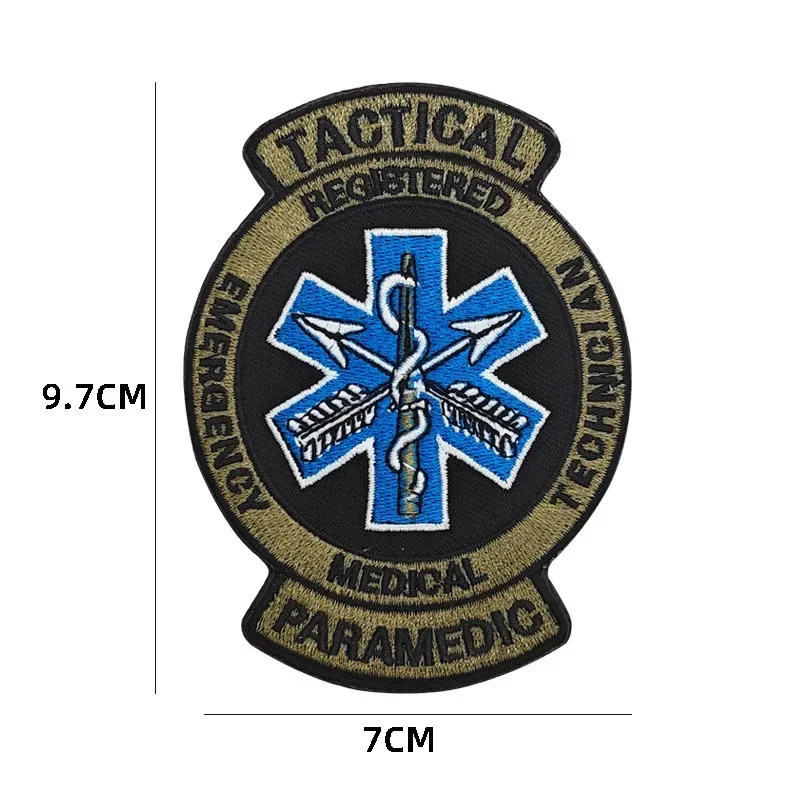 Star of Life Emergency Emblem Embroidery Patches Tactical Rescue Medical Morale Badges on Backpack Accessories Hook&Loop Patches