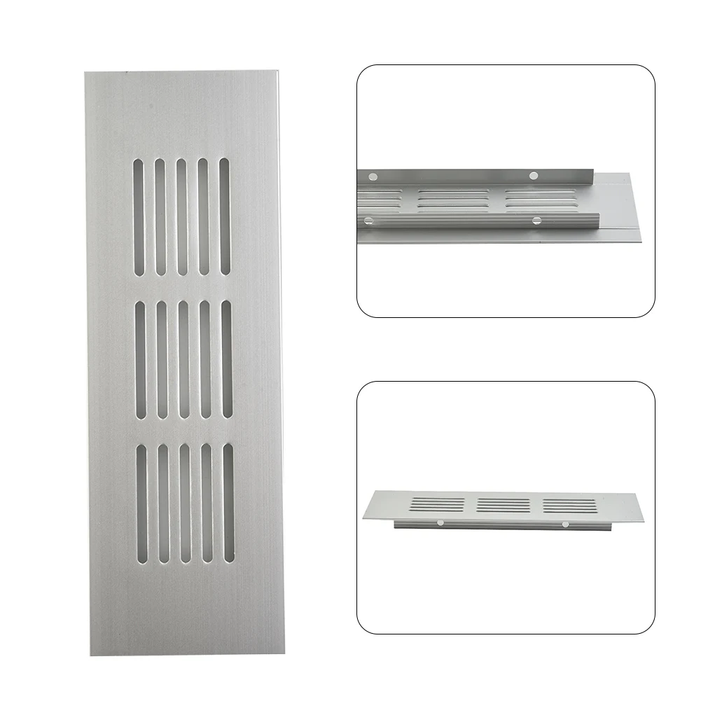 1pc Ventilation Grille Aluminum Alloy Air Vent Grille 150-400mm Rectangular For Cabinet Wardrobe Ventilation Grille Vents