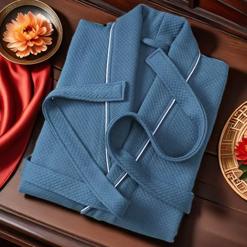 

Длинный халат из 100% хлопка, большие размеры, зимний стеганый халат для женщин и мужчин, кимоно с вышивкой, банный халат с капюшоном, халат подружки невесты, свадебный халат