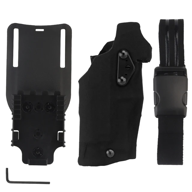 NONE Taktische 63DO Pistole Holster für Glock 17/19 Kompatibel X300/X300U Lichter Holster Quick Lock System QLS Mount Adapter bein Shroud 5