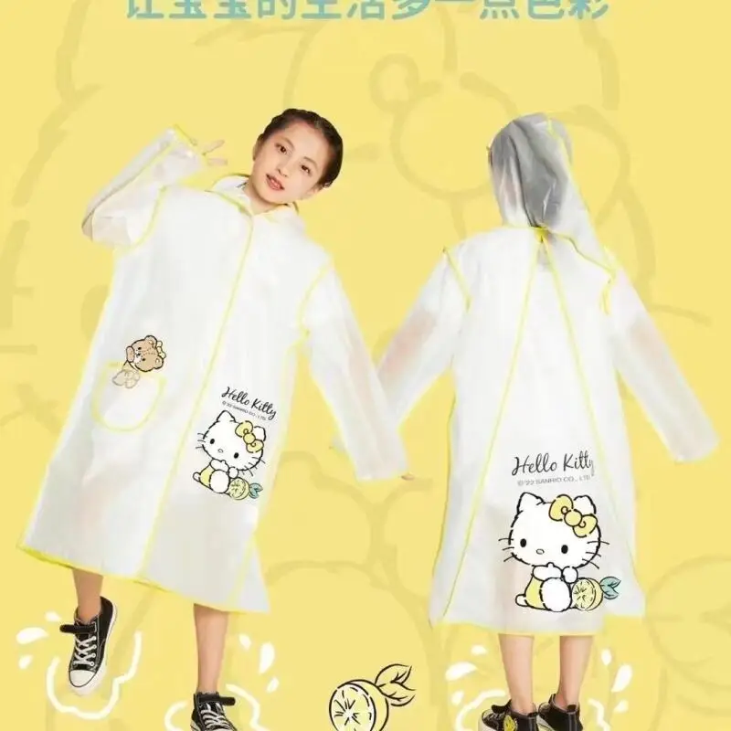 

Sanrio мультфильм плащ Hello Kittys дождевик женская мода уличный непромокаемый ветрозащитный принт портативный тренд элитные подарки