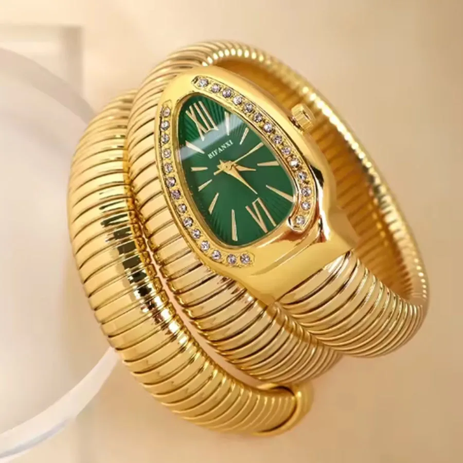 عالية الجودة الفاخرة المرأة كوارتز ساعة سوار الفولاذ المقاوم للصدأ ساعة اليد موضة الذهب السيدات الساعات على مدار الساعة