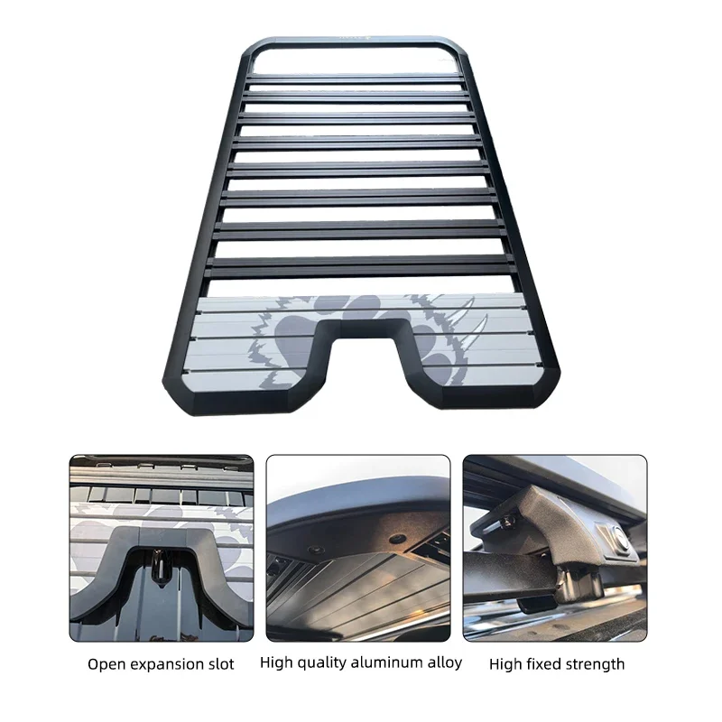 Aluminum Car Accessory Roof Rack Platform With Side Ladders Collapsible Racks Ladders With Platform For Tank 400