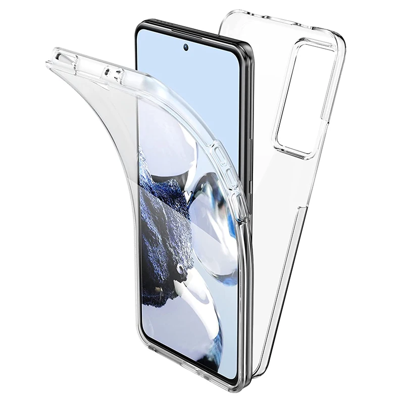 

Силиконовый чехол с полным покрытием 360 ° для Xiaomi Mi 12 12X 12S 12T 11 11T 11i 10 10T Lite Poco X4 X3 F3 M4 M3 Pro, прозрачный Гибридный Жесткий Поликарбонат