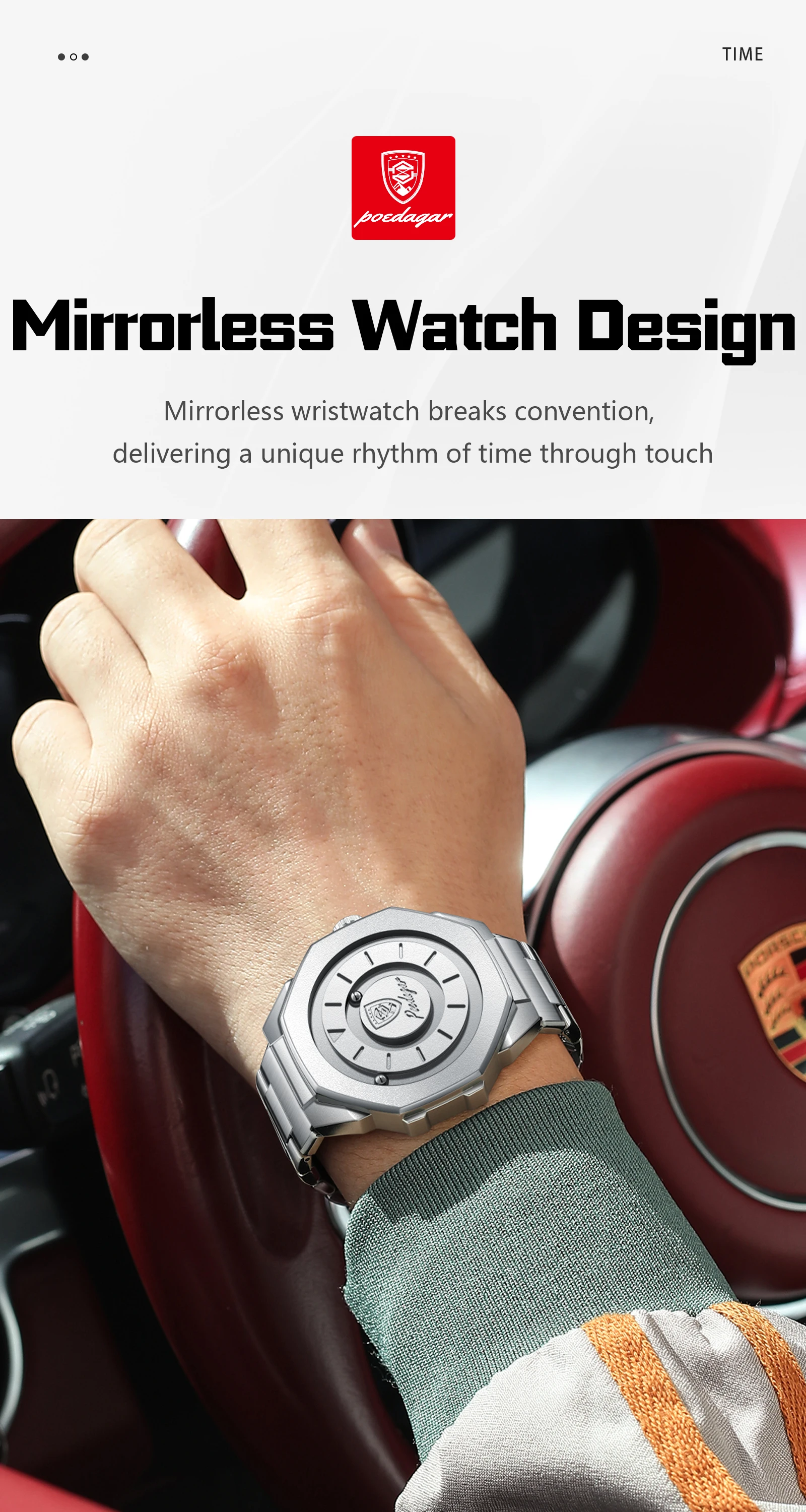POEDAGAR Top-Mode Herren-Armbanduhr, wasserdicht, Edelstahl, Quarz, Herrenuhr, Business-Uhr mit großem Zifferblatt, Reloj Hombre – Detail 4