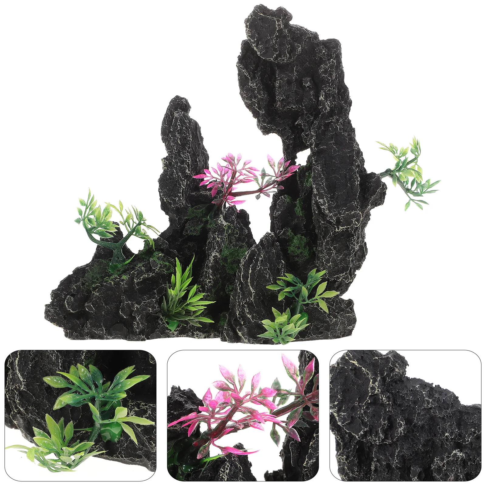 

Aquarium Mountain Resin Artificial Rockery Decorative Fish Tank Hill Ornament Natural Landscape Safe for Fresh Salt Water