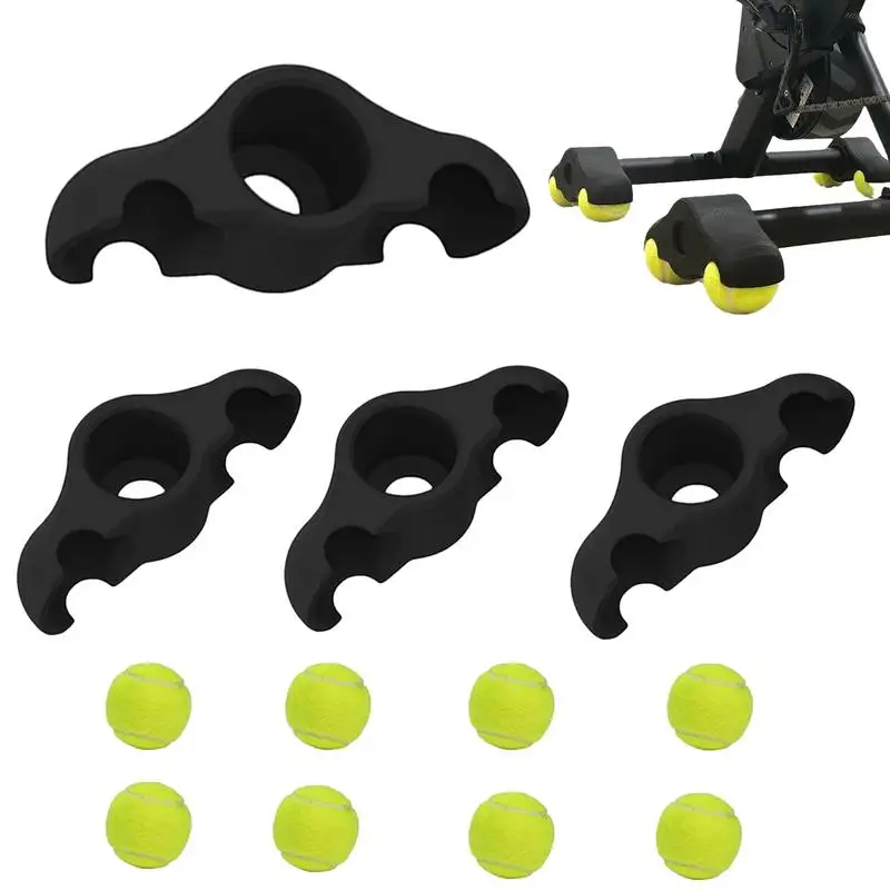 4 Pack Indoor Cycling Snap Rocker Feet Adapters with 8 Balls for Smart Bike Resistance Trainer Home Workout Equipment