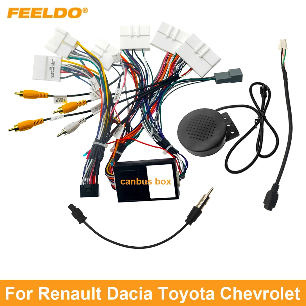 

FEELDO Car 16pin Power Cord Wiring Harness Adapter For Renault Dacia Toyota Chevrolet Installation Head Unit