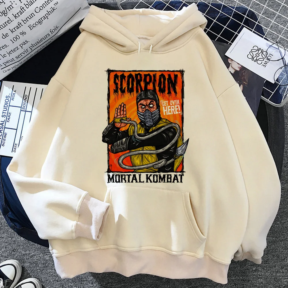 

Mortal Kombat hoodie kawaii harajuku Y2K trendy printed design funny teen pullover winter funny youthful comic