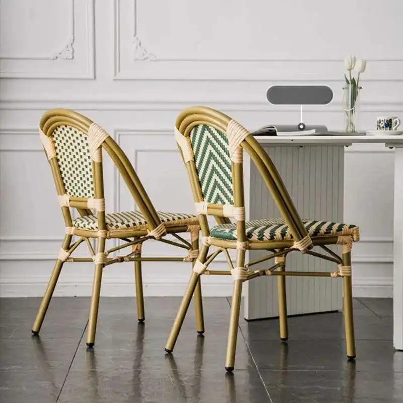 Outdoor Garden Rattan Dining Chairs Kitchen Gaming Wood Designer Dining Chairs Home Relaxing Silla De Madera Outdoor Furniture