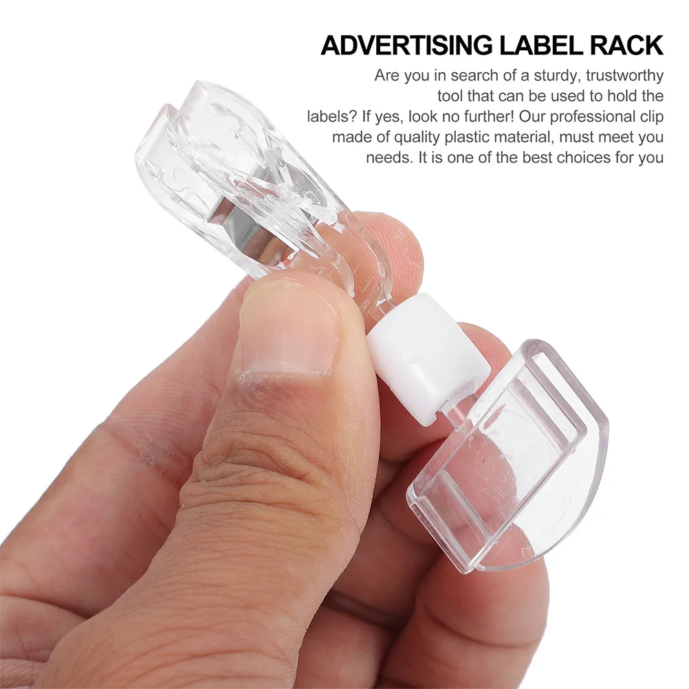 

25 Pcs Commodity Advertising Clip Office Clips Acrylic Merchandise Sign Display Holder