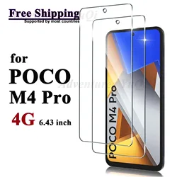 Screen Protector For POCO M4 Pro 4G Xiaomi, Tempered Glass HD Crystal Clear 9H High Aluminum Anti Scratch Case Friendly
