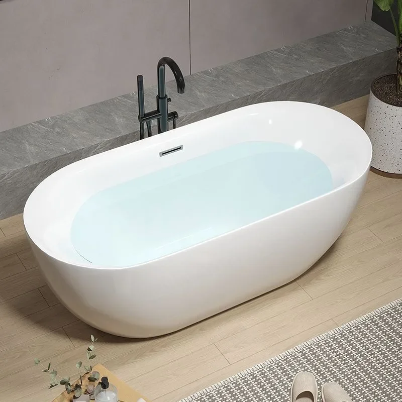 Bathroom Household Small Unit Single Acrylic Adult Seamless Integrated Hotel High-end Freestanding Bathtub Bathtub