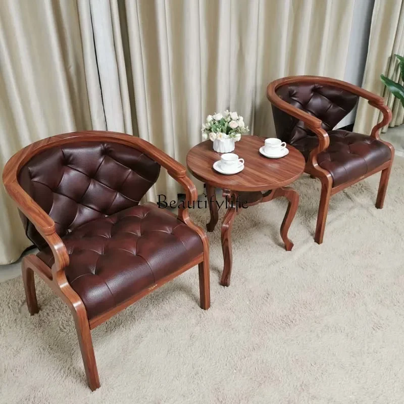 

FG10Three-piece European style negotiation reception leisure one table and two chairs indoor balcony hotel chair