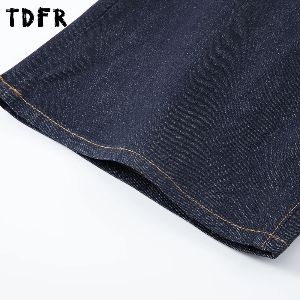 Basic Denim Shorts Mens Summer Retro Casual Simple Pocket Baggy Wide Leg Knee-length Short Jeans Man