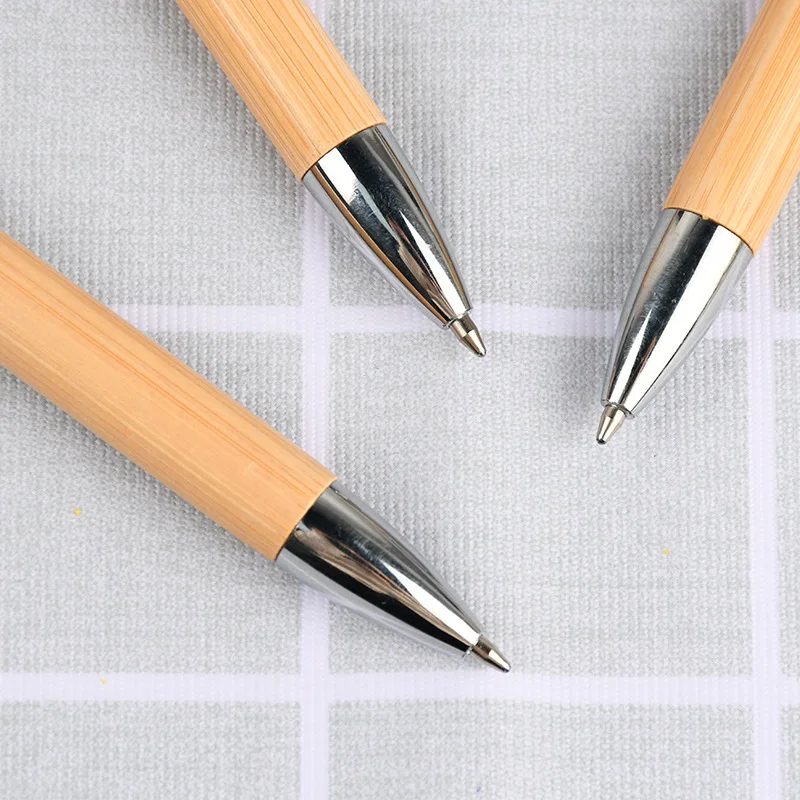 50pcs Novelty Bamboo Ballpoint Pens Environmentally Friendly Pens for Writing Stationery Wholesale School Supplies Study Gifts