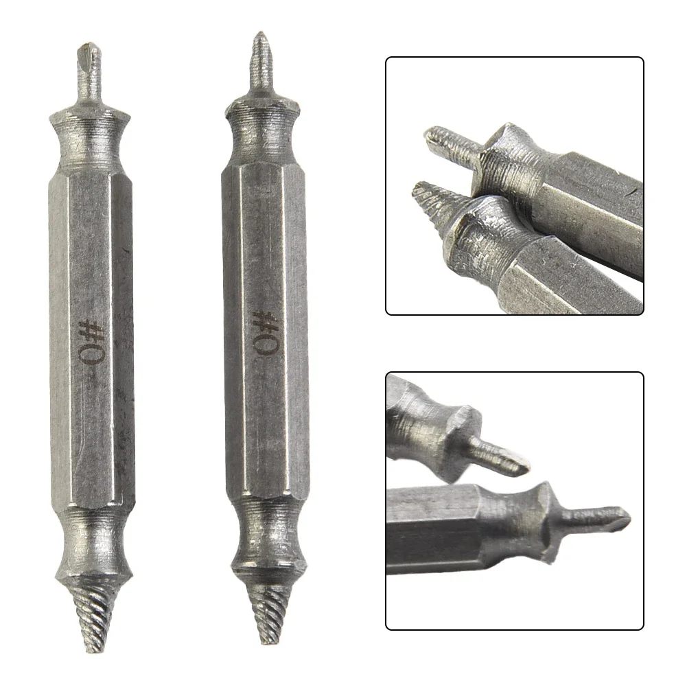 2 pçs extrator de parafuso danificado broca conjunto despojado parafuso quebrado removedor extrator facilmente tirar ferramentas de demolição 2-3mm