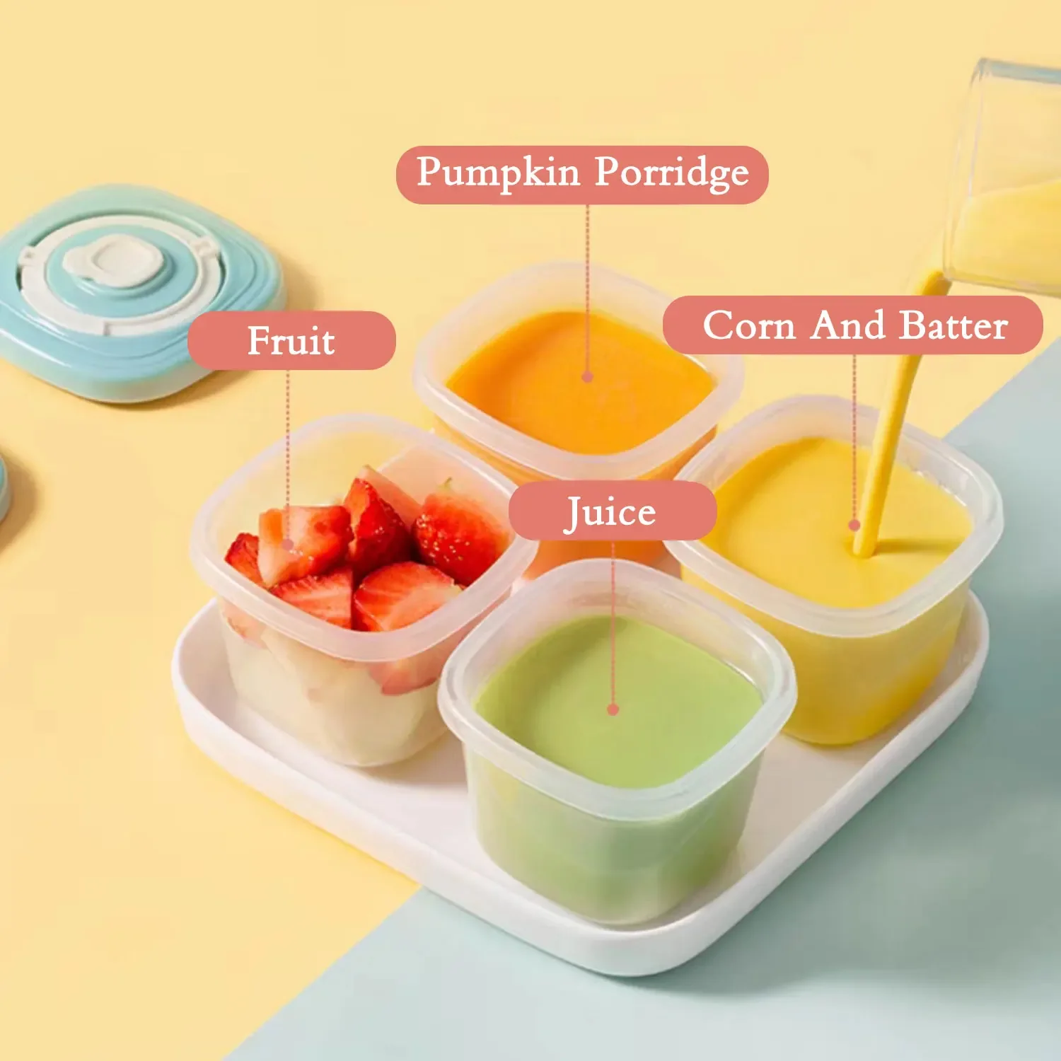 قطعة واحدة من صندوق المكملات الغذائية لتوقيت الطفل، صندوق الوجبات الخفيفة المحمول للأطفال، صندوق حفظ طازج مختوم في الميكروويف