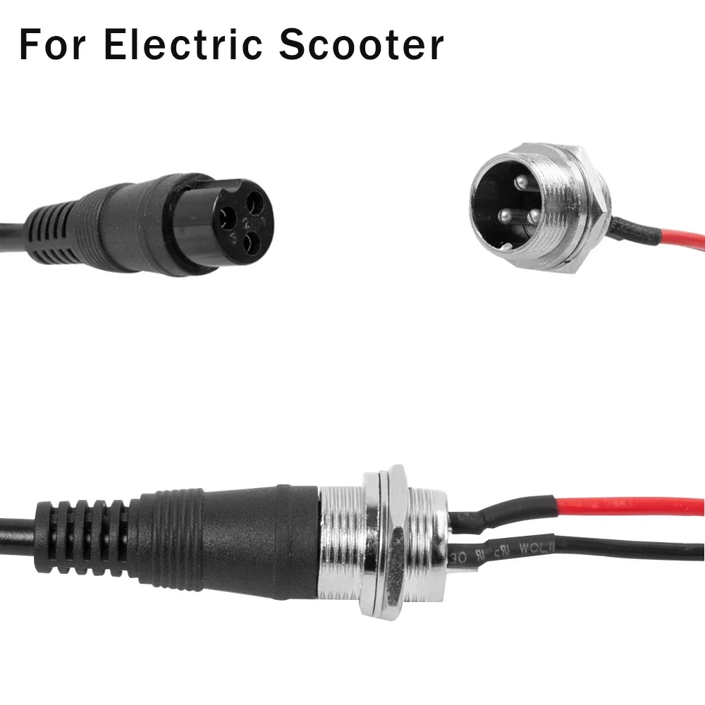 Battery Charger 3 Prong Plug for Electric E Scooter Battery Charger Port 3 Pin Inline Connector Jack Socket 3 PIN 2 WIRE Parts