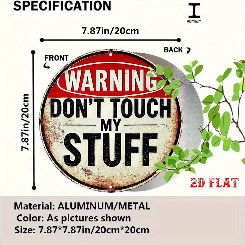 Vintage Warning Sign Metal Tin Sign High-Definition Metal Tin Sign – Retro 2D Flat Products Design with Enhanced Depth & Artisti