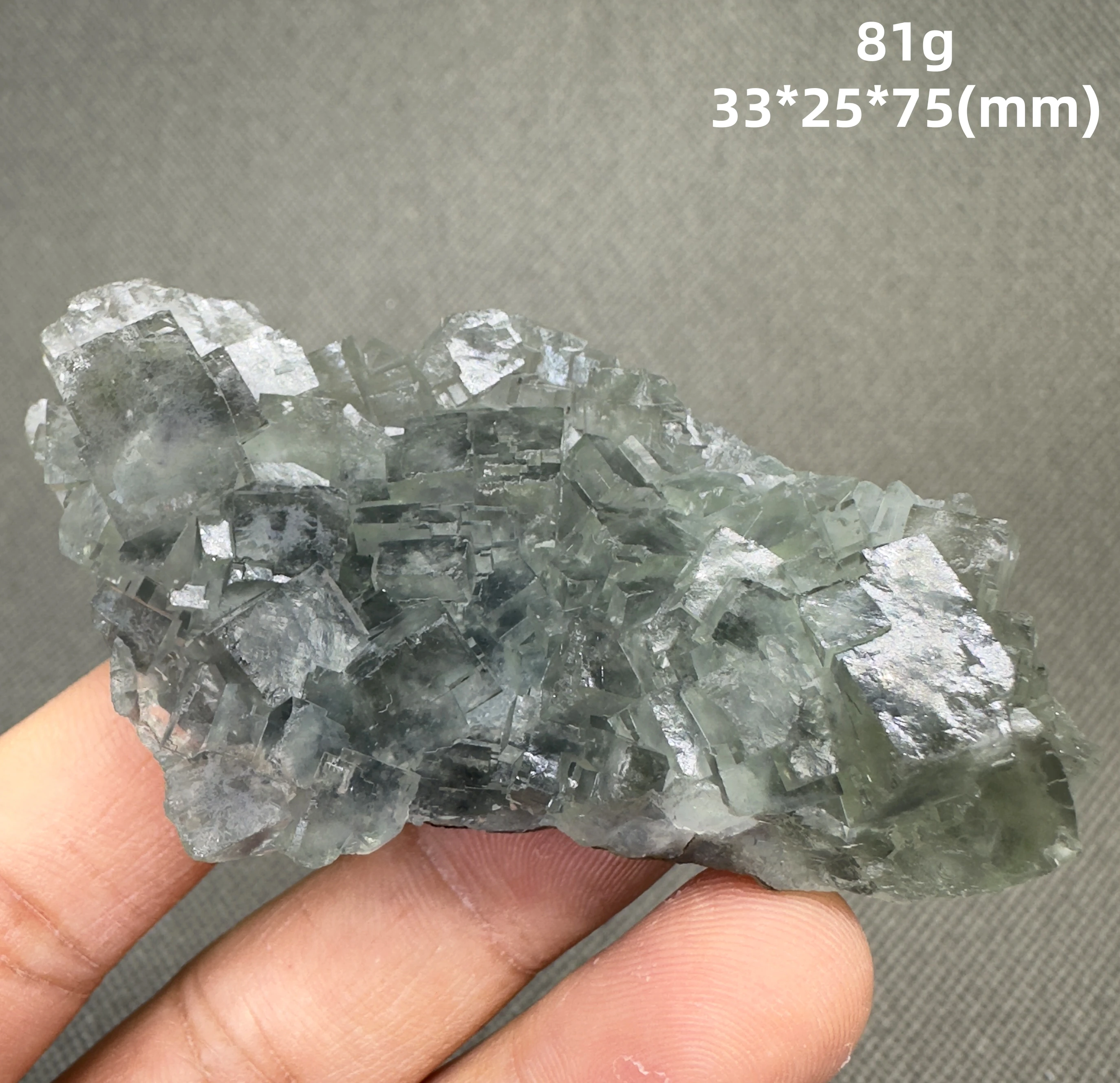 81 g Natural Cube green fluorite mineral specimen + healing quartz crystals and stones rock gemstone