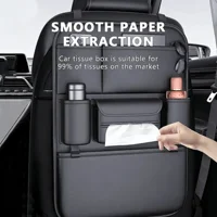 Sac de rangement pour siège de voiture à 6 poches, résistant à l'usure, organisateur de siège arrière de voiture, porte-mouchoirs/porte-gobelets, imperméable, anti-coup de pied 3