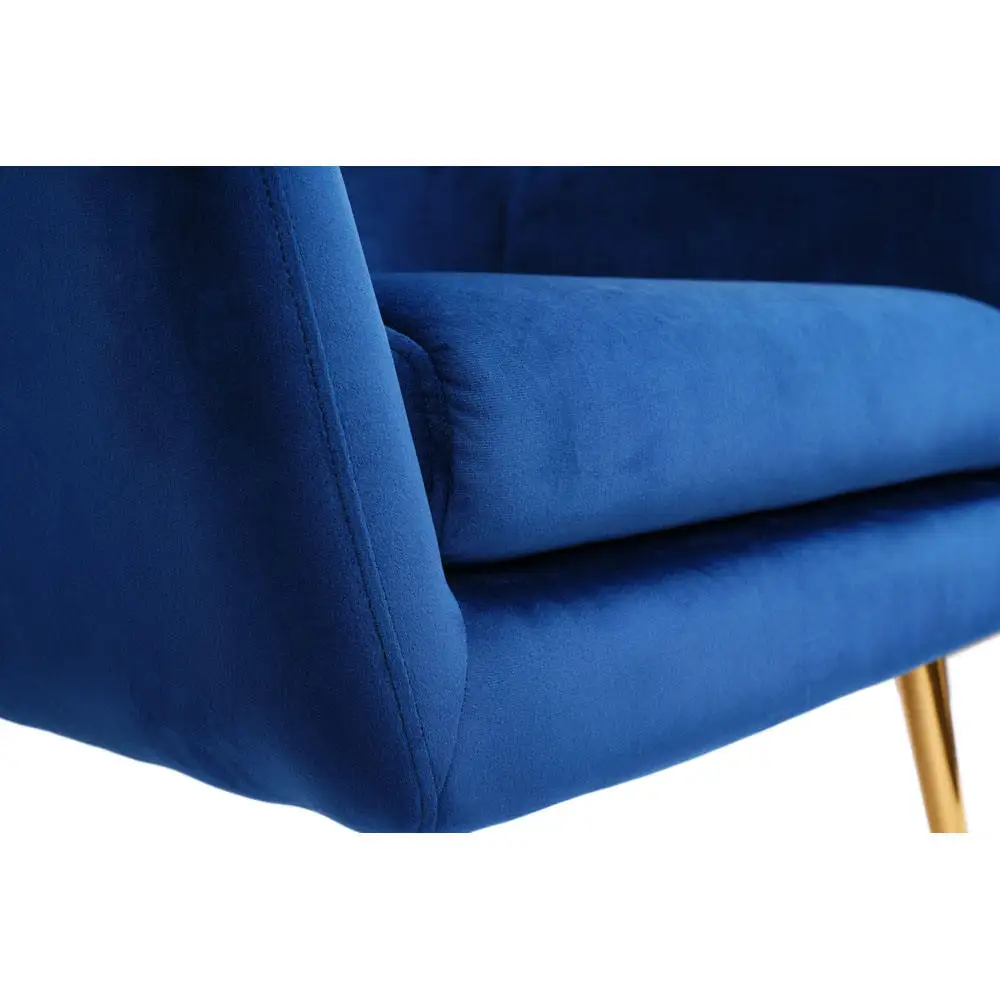 Nave Blue Velvet Wing Back Accent Chairs Upholstered Furniture Modern Luxury Recliner Relax Modern Gold Leg Leisure Armchair